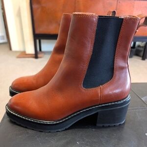 Madewell Chunk Heel Leather Boot EUC